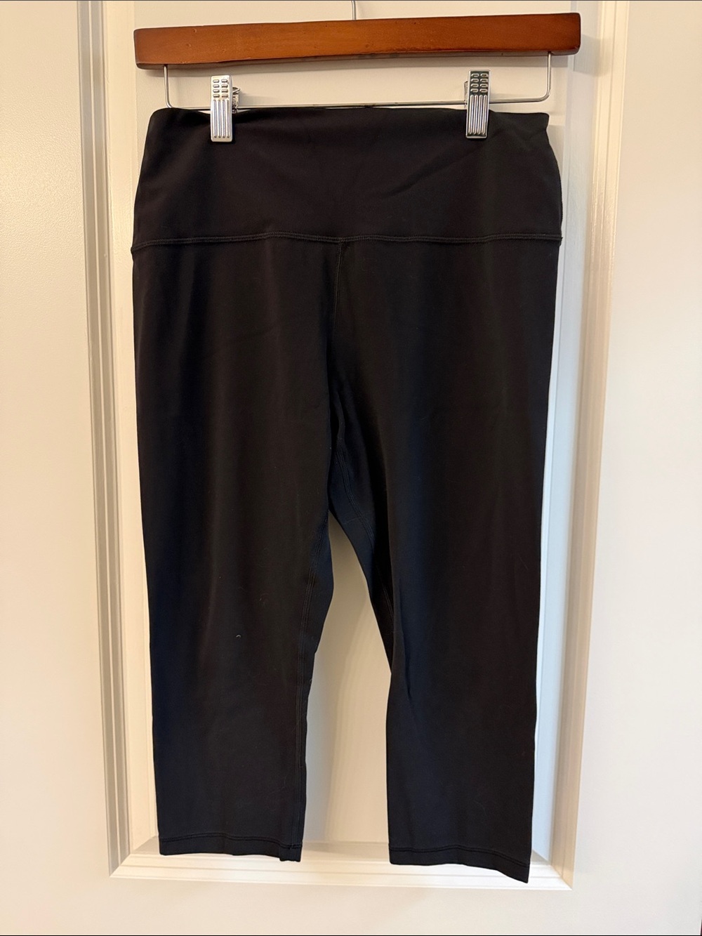 Athleta Black Capri Leggings with Wide Waistband